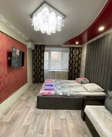 аренда квартир в микрорайонах бишкек: 1 бөлмө, Душ кабинасы, Жаздык, жууркан-төшөк каптары, Кондиционер — 2