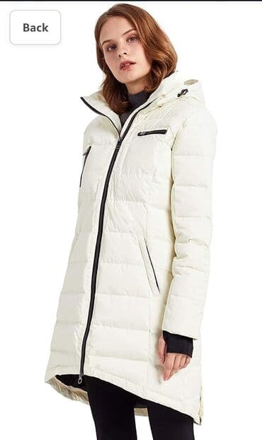 куплю пуховый платок: Стильный лёгкий пуховик от бренда Orolay, размер XXL. Цвет: айвори — 4