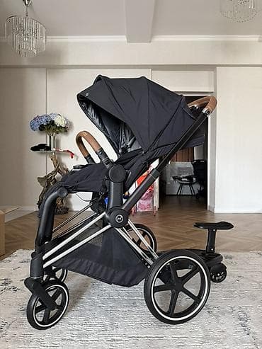 cool guy: Коляска Cybex Priam 4 Белая люлька Черный прогулочный блок Полный — 6