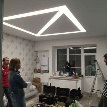 обзор цен на строительные и отделочные работы в бишкеке: Натяжной потолок Глянцевое, Матовое Бесплатная консультация, Бесплатный замер, Гарантия — 6