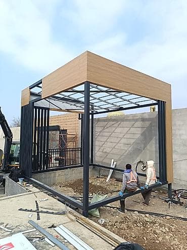 Садовые столы: Пергола, Металл, Отдельностоящая, Встроенная подсветка — 10