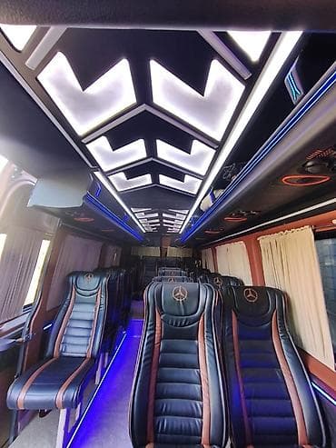 спринтер тентовый: Mercedes‑Benz Sprinter, черный микроавтобус (удлиненная и высокая — 3