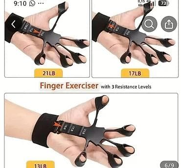 силом: Экспандер для пальцев с ремнем на запястье и регулируемым — 3