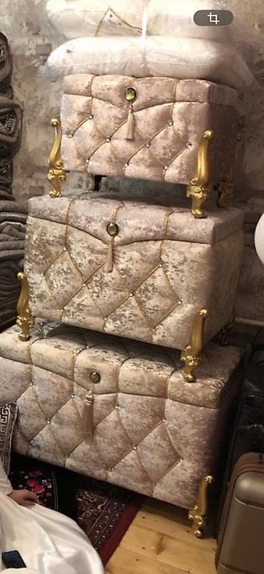 Стол жана отургуч комплекттери: Сандык, Кийимдер үчүн, Башка түрү, түсү - Саргыч боз — 1