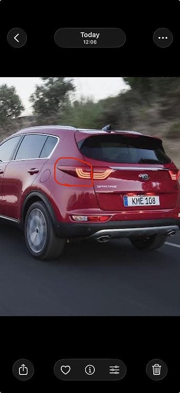 Глушители: Задний левый стоп-сигнал Kia 2018 г., Б/у, Оригинал — 2