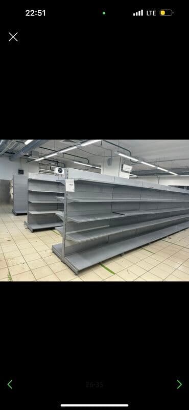 витрина овощи и фрукты: Витрины, стеллажи, полки торговые металлические б/у, полка магазинная — 12