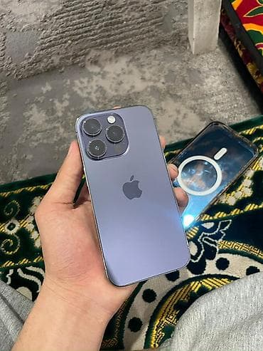 aifon 15 pro: IPhone 14 Pro, Б/у, 256 ГБ, Deep Purple, Чехол, 77 % — 9
