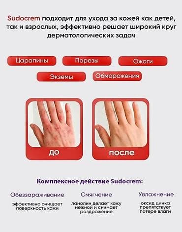 Медтовары: Sudocrem Antiseptic Healing Cream — антисептический заживляющий крем — 6