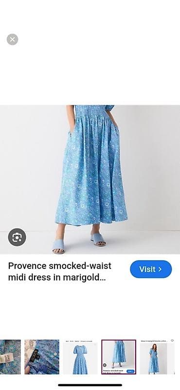 molecule plus: Платье миди J.Crew Provence Smocked-Waist в принте Marigold Blooms — 2