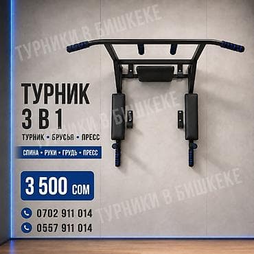 Турники и брусья: Турник, 3 в 1, Настенный, Новый, Платная доставка — 1