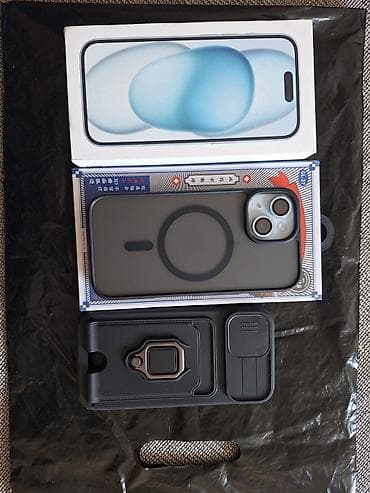 IPhone 15, Б/у, 128 ГБ, Голубой, Коробка, 100 % — 6