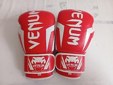 Боксерские перчатки Venum, 16 oz, красно‑белые. - Материал