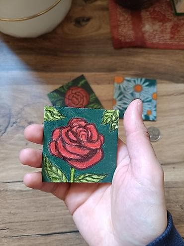 золотые пусеты: Мини-арт «Цветы в глубоком зеленом». Ручная работа ​ Продаю серию — 1