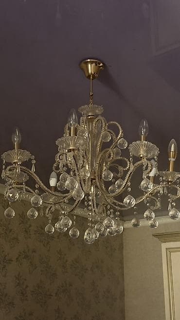 Үй жана бакча: Классическая подвесная люстра с кристаллами - Форм‑фактор: потолочная — 2