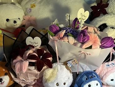 bubble tea: Букет + плюшевая игрушка Пушистые букеты своими руками ! Букет M + — 7