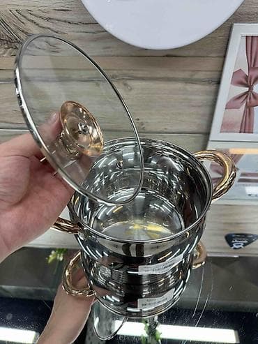 silver kitchen: Нержавеющая кастрюля с крышкой, диаметр 19 см. - Материал — 2