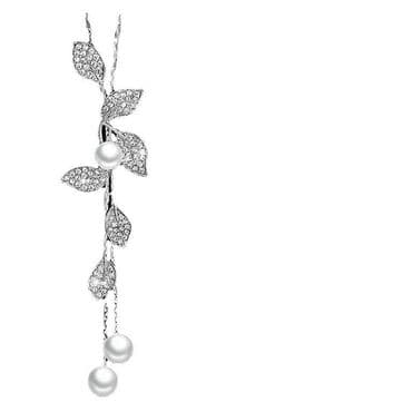 свитер: Жемчужное ожерелье, колье К с кисточками, свитер, цепочка, платье — 3