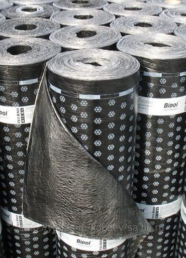 для крышы: Биполь ХПП в рулоне 15м2, гидроизоляционный кровельный материал — 1