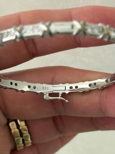 свадебное платье трансформер 2 в 1: Элегантный ювелирный набор из (Серебра 925 проб) браслет и серьги — 4