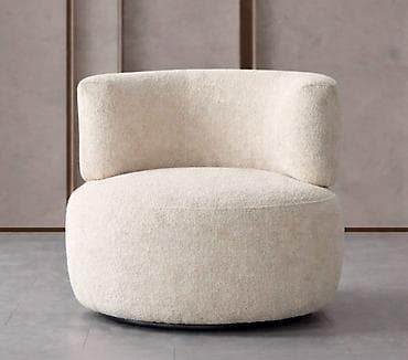 Кресло-бержер с поворотным основанием в современном минималистичном