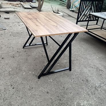 столы лофт: Офисный стол, Нерегулируемый, цвет - Черный, Прямоугольный — 2