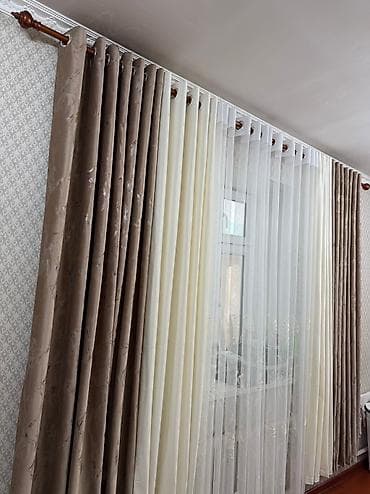 Комплект штор, Велюр, Изготовление на заказ, Новый, Для детской, Для дачи, Для ванной и душа