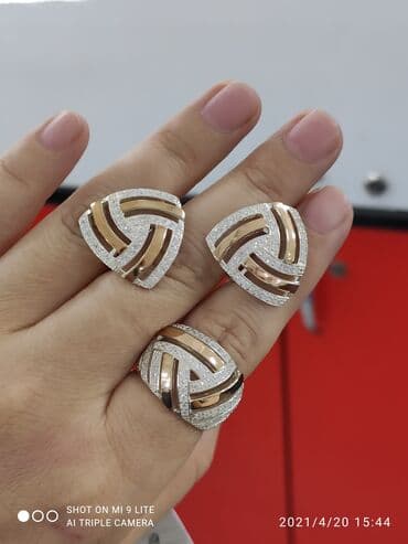 эксклюзивные свадебные пригласительные: Набор украшений, Проба 925, Женские, Новый — 4