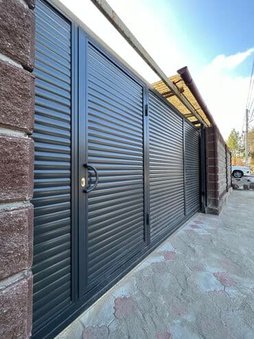 ворота с пультом: Алюминиевые, Автоматические, Длина: 7 м, Консольная конструкция, Для частного дома, С калиткой, В рассрочку, Новый, Бесплатная установка — 7