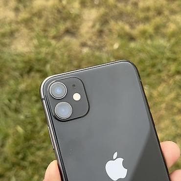 iphone replika: IPhone 11, Б/у, 128 ГБ, Черный, Защитное стекло, Чехол, Кабель — 1