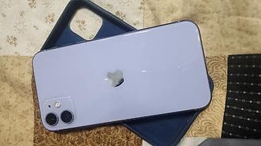 iphone 1e: IPhone 11, Б/у, 128 ГБ, Deep Purple, Чехол, 100 % — 9