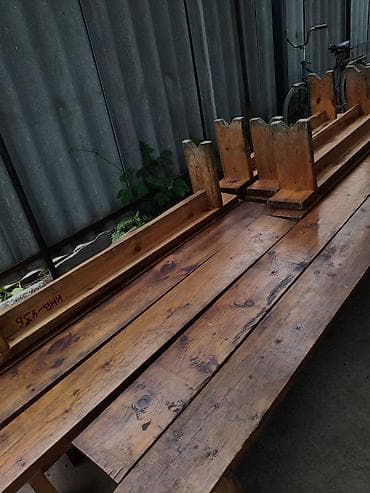 мебель из полет: 10 деревянных лавки для улицы/беседки. - Материал: массив хвойных — 3