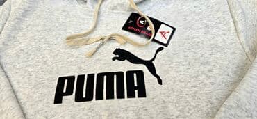спортивное оборудование: Новая, с этикеткой толстовка с капюшоном PUMA, светло‑серая. Размеры — 4