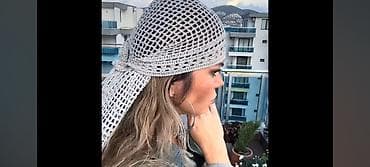 Платок, Бандана, Лето, Хлопок, Вязаная модель — 4