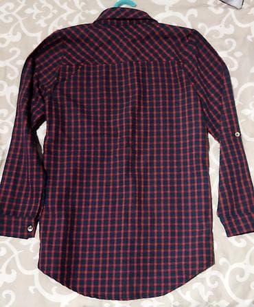 рубашки летние: Рубашка в клетку с длинным рукавом - Цвет и рисунок: темно-синяя — 3