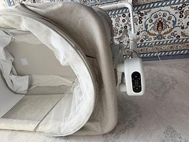 детские манеж: Детская приставная кроватка, Б/у, С колесиками, цвет - Бежевый — 5