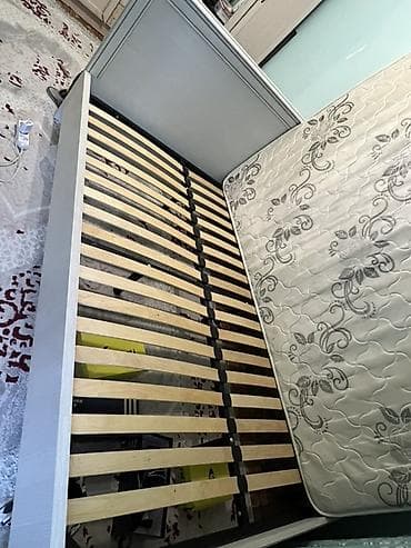 уй эмеректер: Кровать с матрасом и шкафом - Кровать односпальная/полуторная с — 2