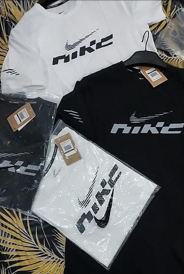 Эркектер кийими: Эркектердин футболкасы, L, XL, 2XL, Nike, Жаңы, түсү - Кара, Өзү алып кетүү — 1