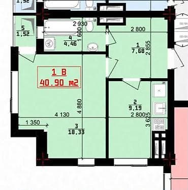 1 комната, 41 м², Элитка, 7 этаж, ПСО (под самоотделку) at lalafo.kg 1 комната, 41 м², Элитка, 7 этаж, ПСО (под самоотделку)