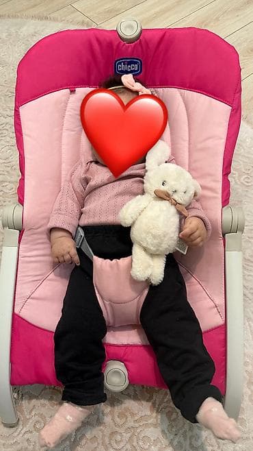 чико: Детский шезлонг-качалка Chicco, розовый — 3