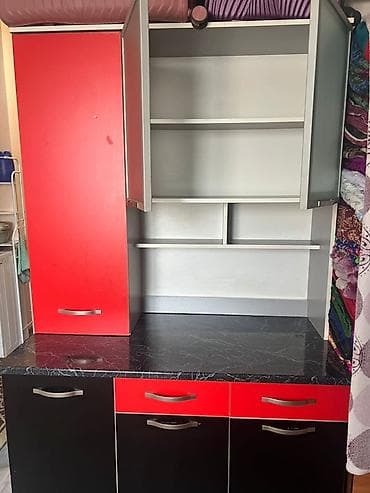 Канцтовары: Кухонный гарнитур, цвет - Красный, ДСП — 2