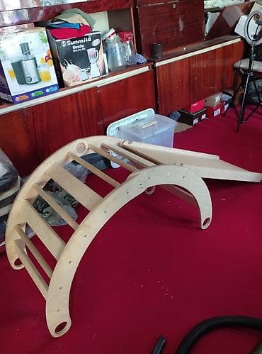 Детский спортивный комплекс 3 в 1 из фанеры: дуга-лесенка +