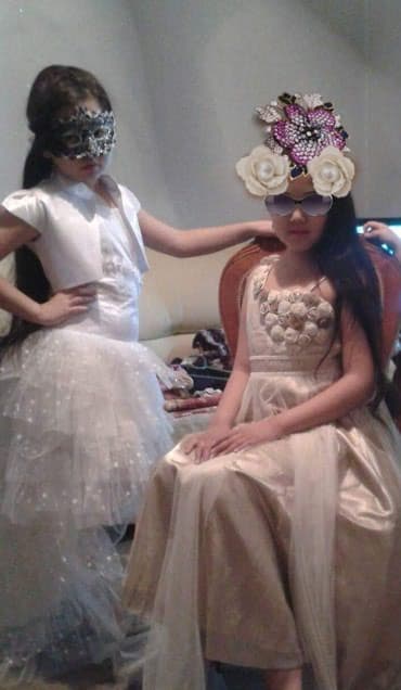 платье дордой: Детское платье, цвет - Серый, Б/у — 7