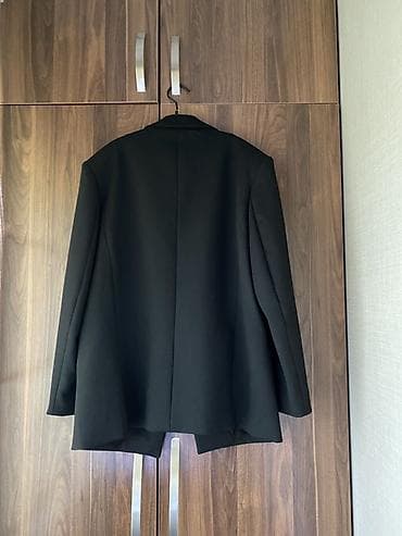 Спецодежда: Классический чёрный оверсайз пиджак H&M - Модель: однобортный — 2