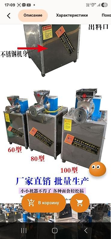 моечный апарат: Промышленный экструдер для лапши/макарон с комплектом сменных матриц — 1