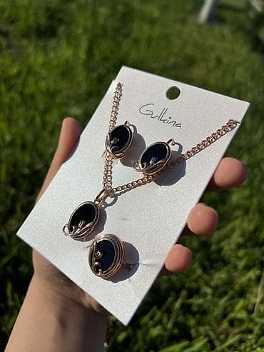 фурнитуру для бижутерии: Дубайская бижутерия💎 Набор украшений Gulkina с черным овалом и — 2