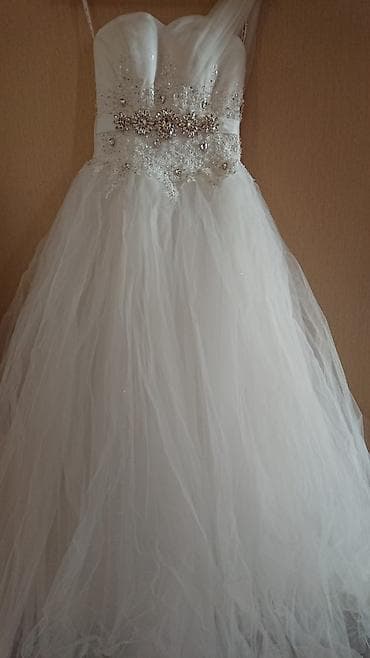 паетками: Свадебное платье, One size, С корсетом, Новый — 6