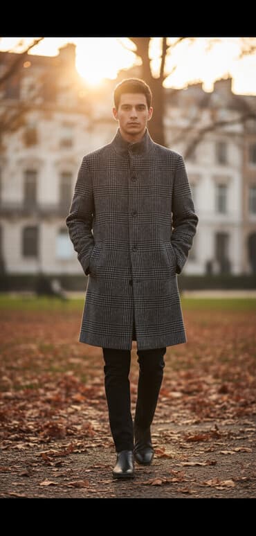 винтажные одежды: Пальто мужское-Принц Уэльский,цвет темно серыйПроизводства- — 1
