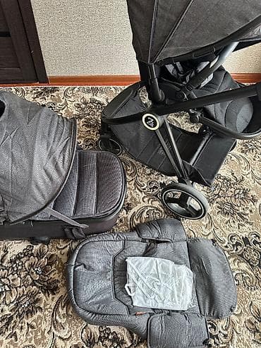 ining baby коляска 2 в 1: Детская коляска 2 в 1 (прогулочный блок + люлька), цвет графит/черный — 3