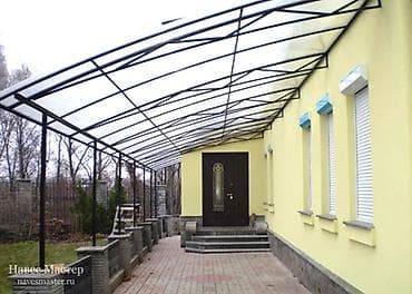 Навесы из поликарбоната под ключ - Назначение: защита террас, входных