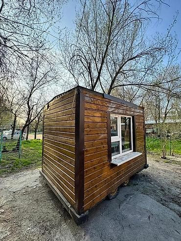 строительный вагон: Мобильный киоск/павильон из дерева - Компактный модуль на раме — 2